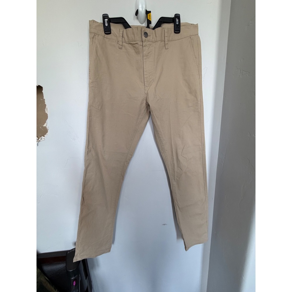 RVCA Daggers Fit Chino Pant Mens 33 Khaki Tan Slim StraightStretch Twill Trouser